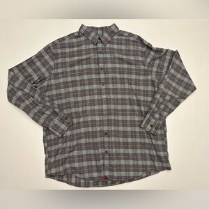 UNTUCKit Shirt Men XXL Tall Plaid Button Up Flannel Gray Long Sleeve 100% Cotton